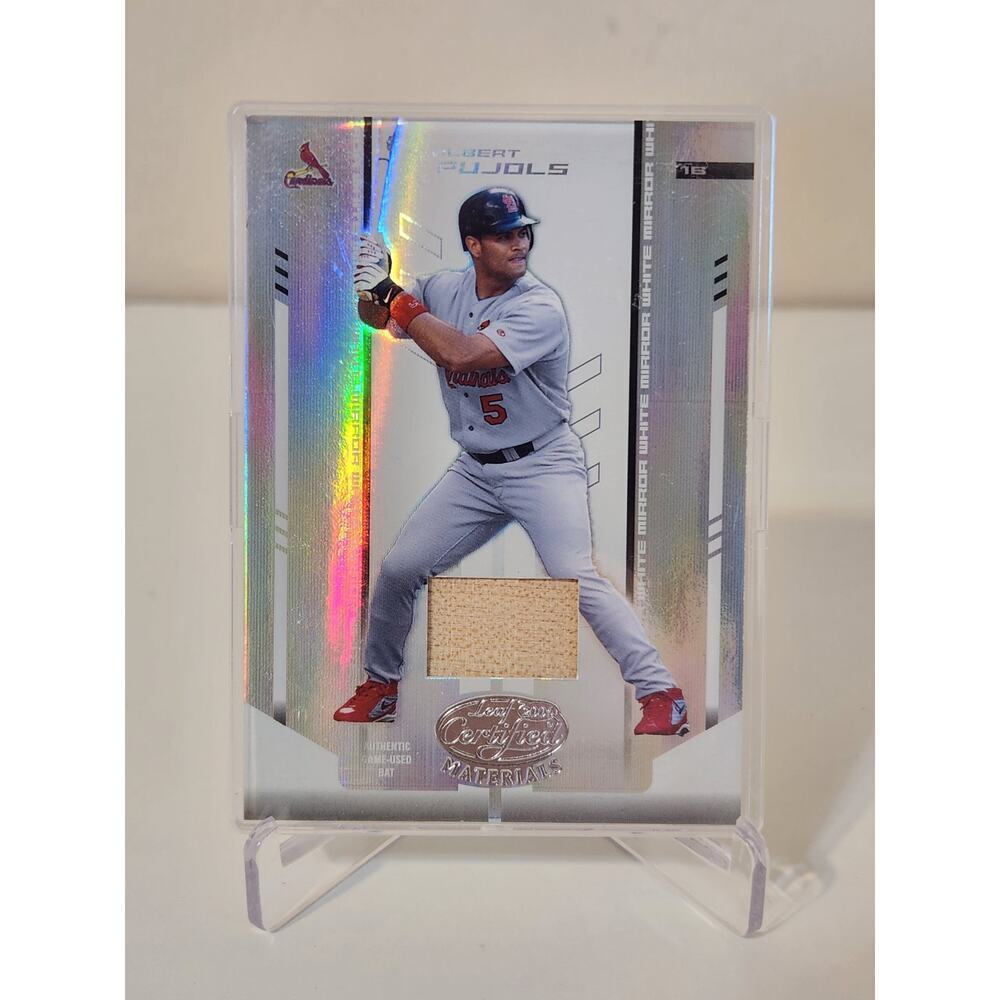 2004 Albert Pujols Leaf Certified Materials Mirror Game Bat 74/100 SP RARE Mint